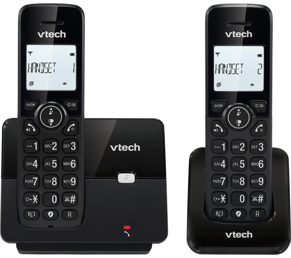 VTECH CS2001 Cordless Phone - Twin Handsets, Black