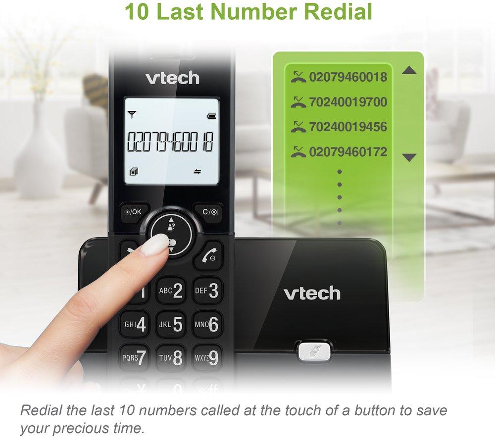 VTech CS2051,Draadloze telefoon met voicemail en twee handsets,zwart