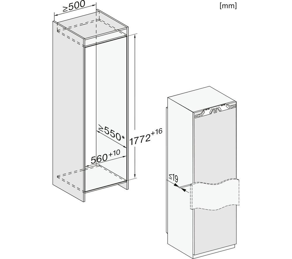 MIELE K 7733 E Integrated Tall Fridge - Fixed Hinge image number 6 of 7