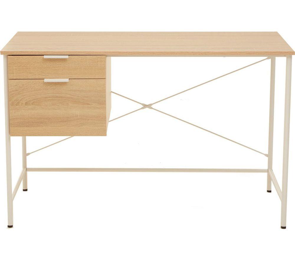 INTERIORS by Premier Bradbury Veneer Desk with 2 Drawers - Natural Oak