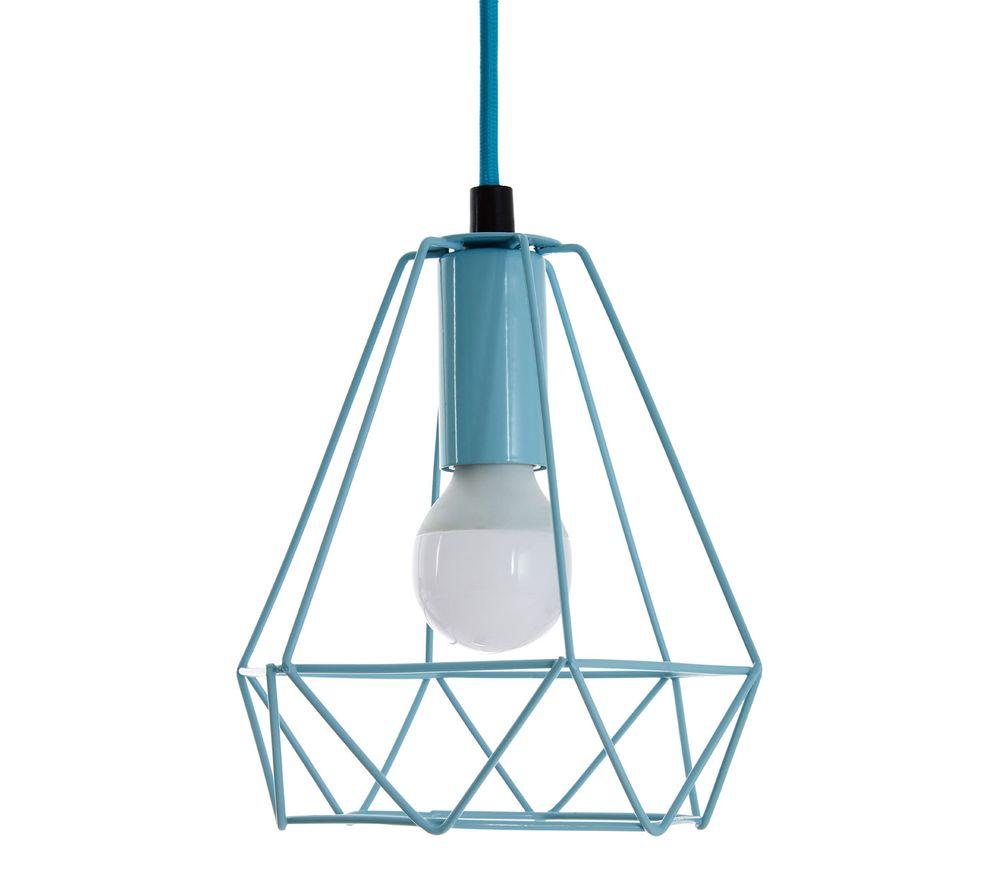 Image of INTERIORS by Premier Beli Metal Wire Pendant Ceiling Light - Blue