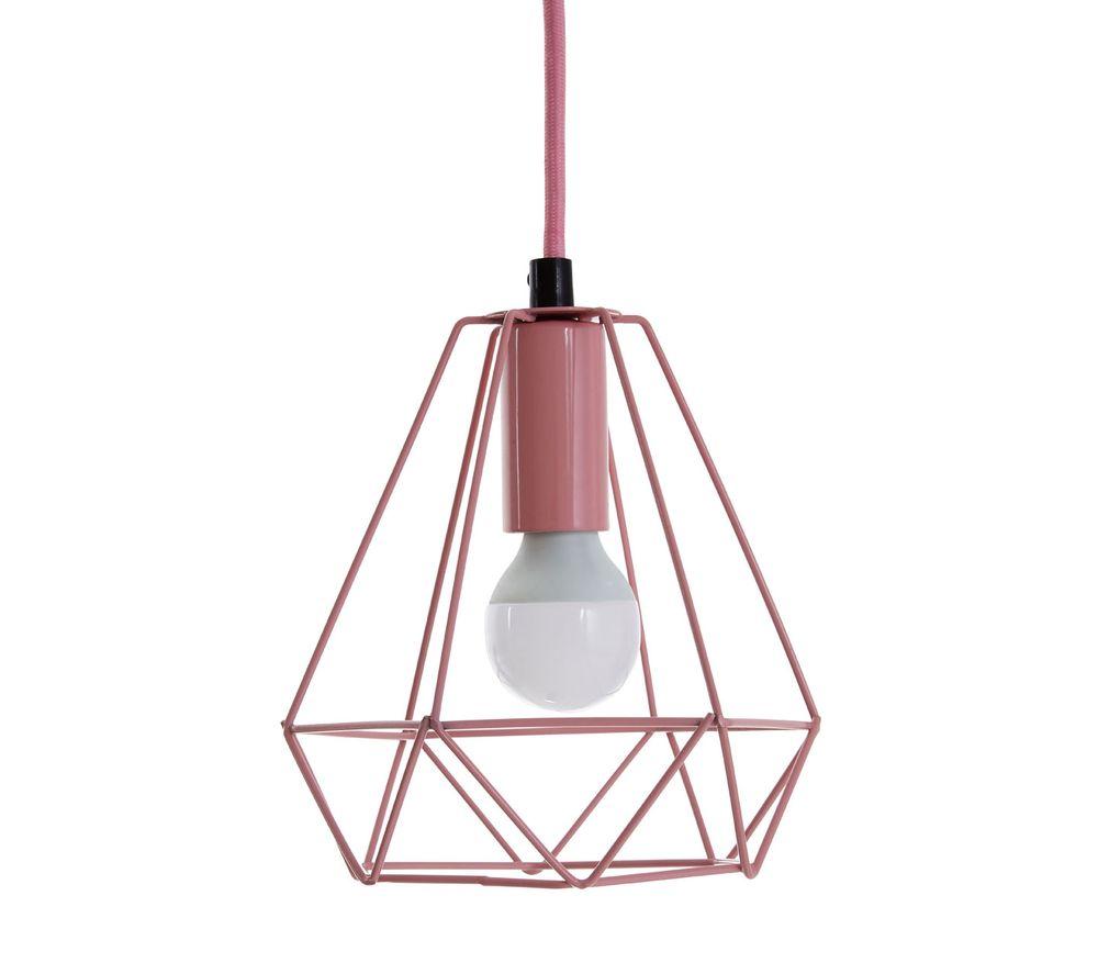 INTERIORS by Premier Beli Metal Wire Pendant Ceiling Light - Pink