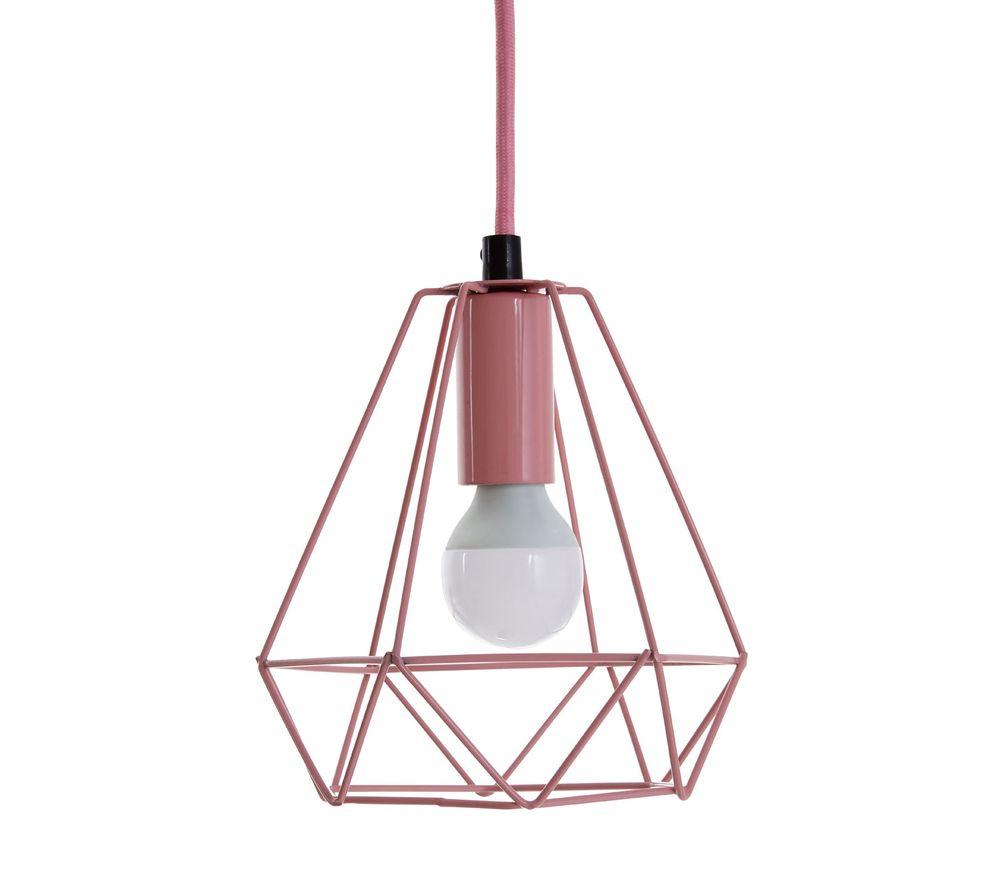 Image of INTERIORS by Premier Beli Metal Wire Pendant Ceiling Light - Pink