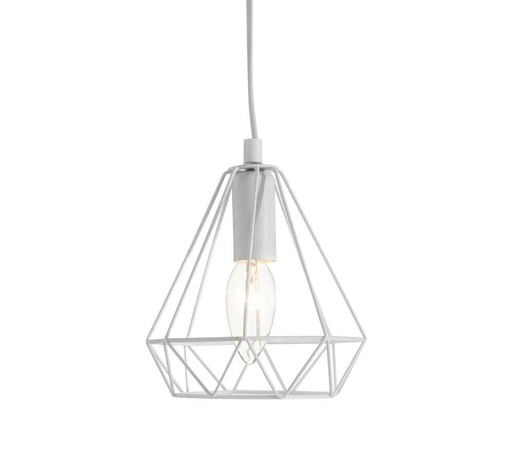 Interiors By Premier Beli Metal Wire Pendant Ceiling Light - White