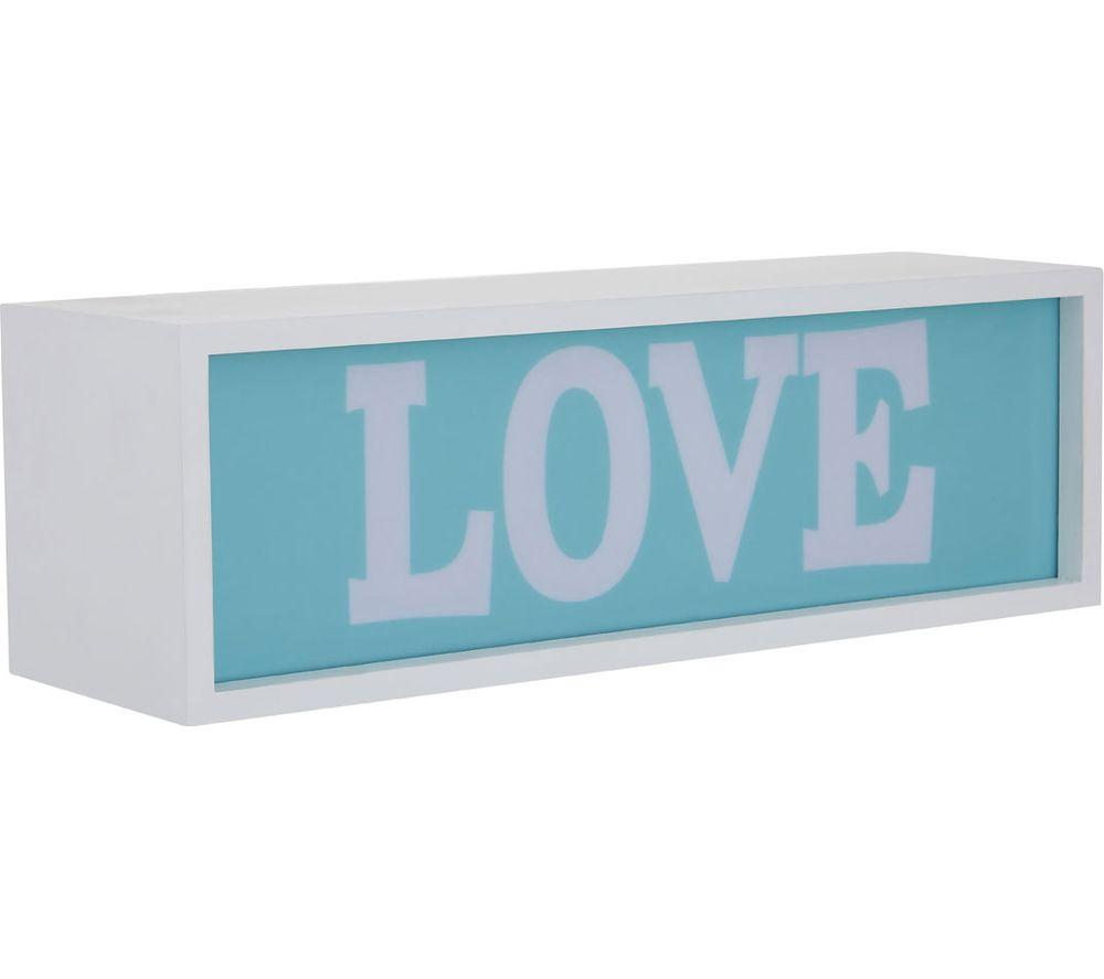 PREMIER KIDS Love LED Light Box Lamp - Blue & White image number 3 of 5