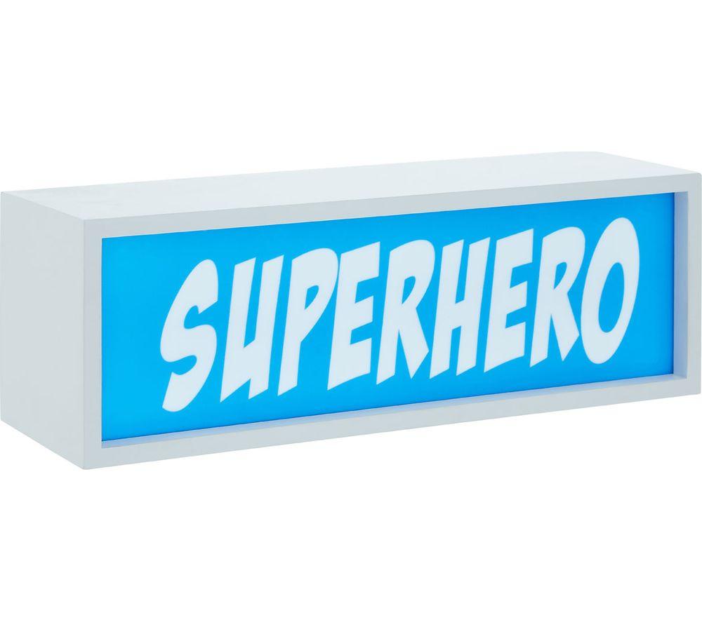 PREMIER KIDS Superhero LED Light Box Lamp - Blue & White