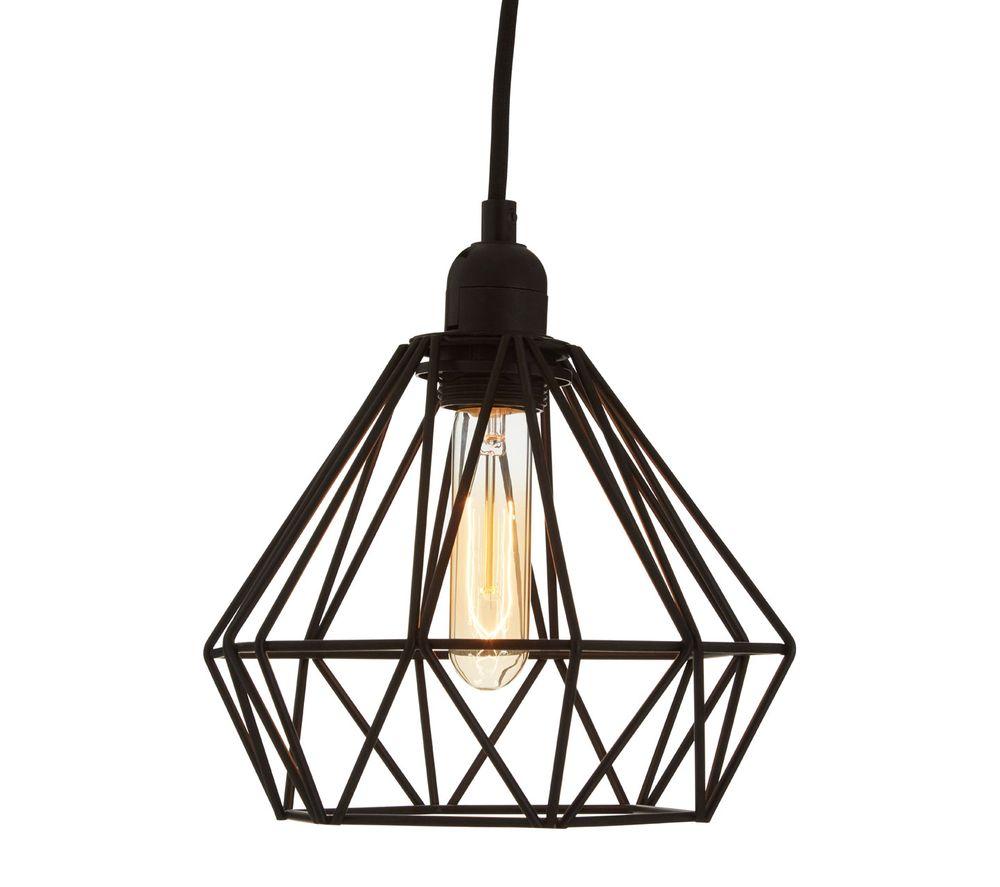 Image of INTERIORS by Premier Bartol Metal Wire Pendant Ceiling Light - Black