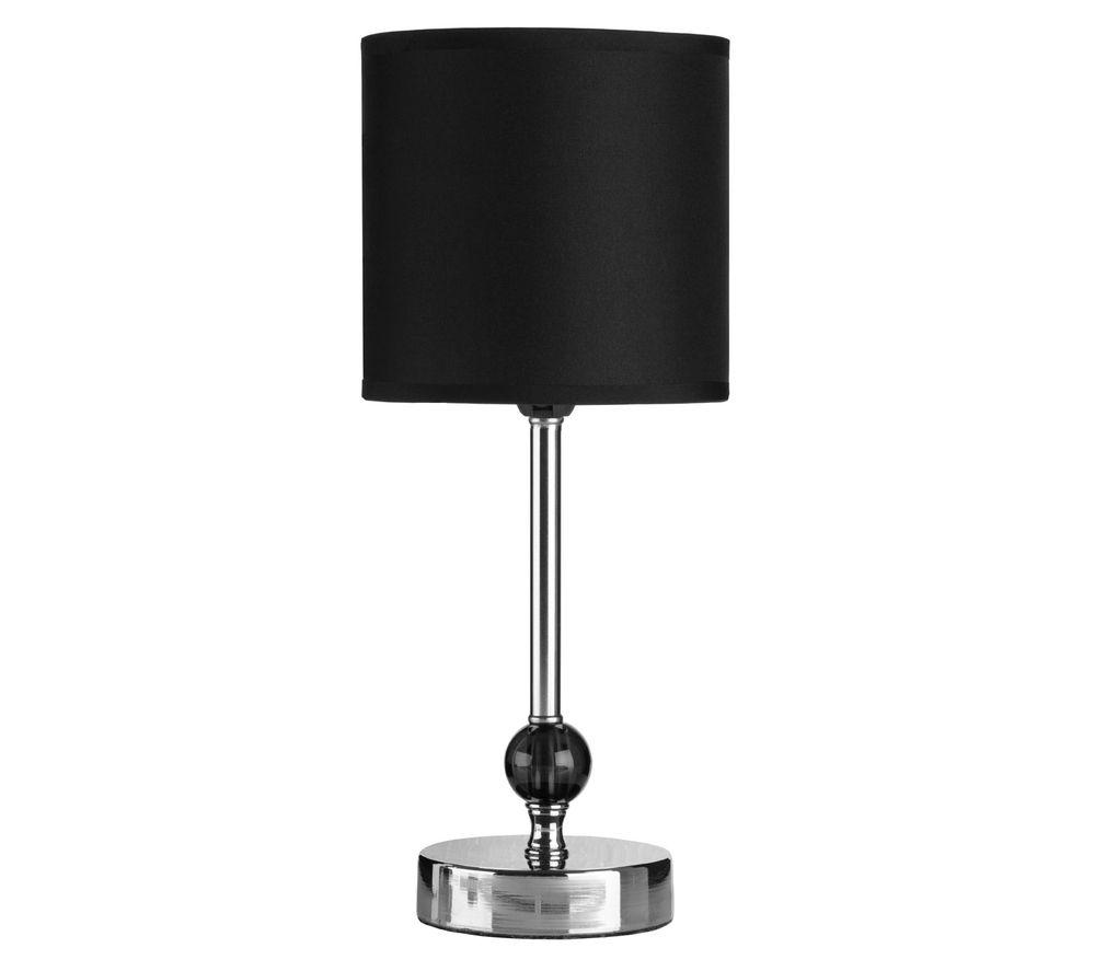 Image of INTERIORS by Premier Acrylic Ball Table Lamp - Chrome & Black