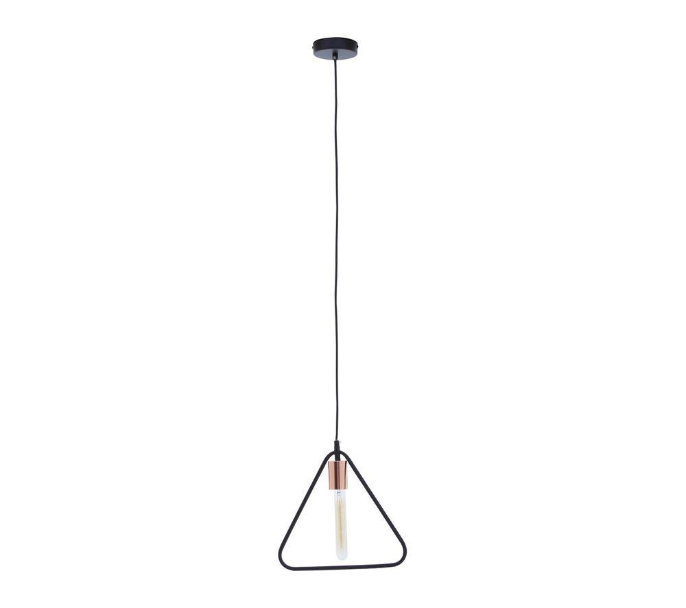 Image of INTERIORS by Premier Lavis Triangular Pendant Ceiling Light - Black