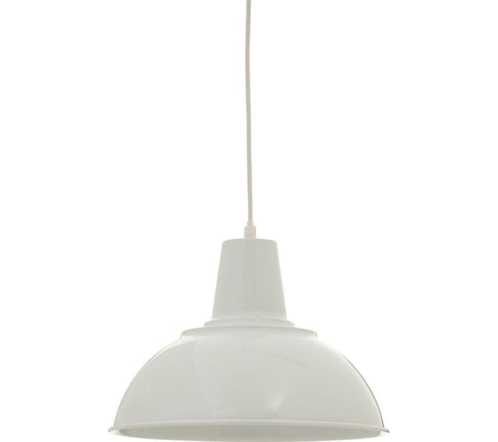 Image of INTERIORS by Premier Bryen Metal Pendant Ceiling Light - White