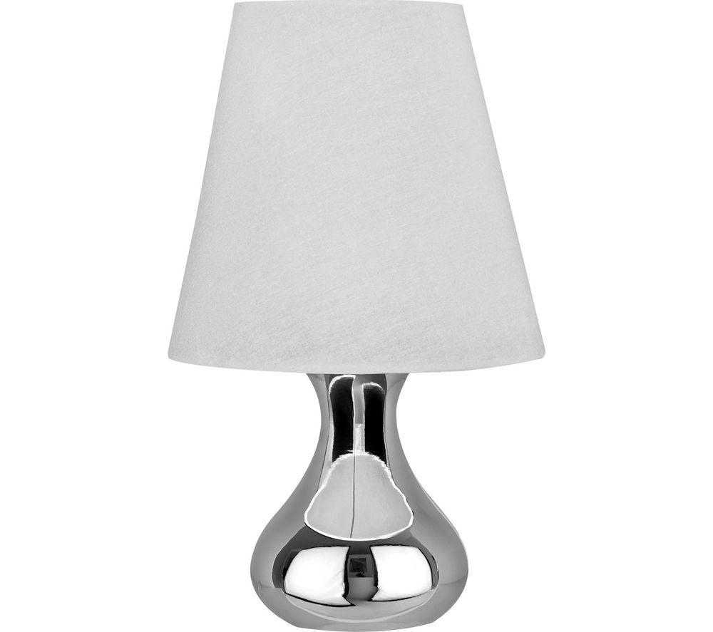 Image of INTERIORS by Premier Nell Fabric Shade Table Lamp - White