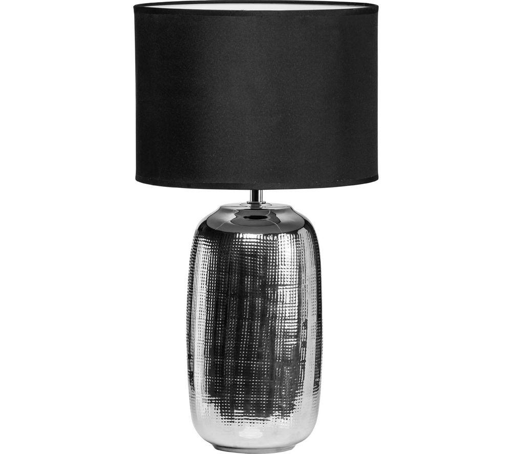 INTERIORS by Premier Regents Park Chrome Finish Table Lamp - Silver & Black