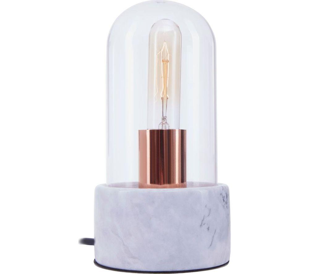 Image of INTERIORS by Premier Lamonte Marble Base Bell Lamp - Grey