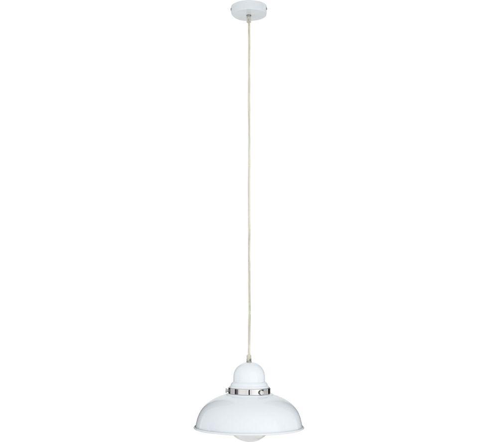 Image of INTERIORS by Premier Jasper Pendant Ceiling Light - White & Chrome