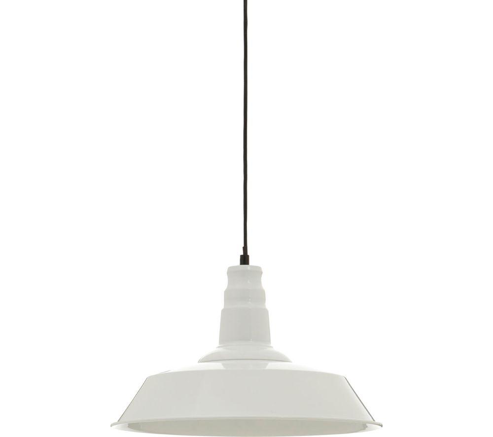 Image of INTERIORS by Premier Brant Metal Pendant Ceiling Light - White