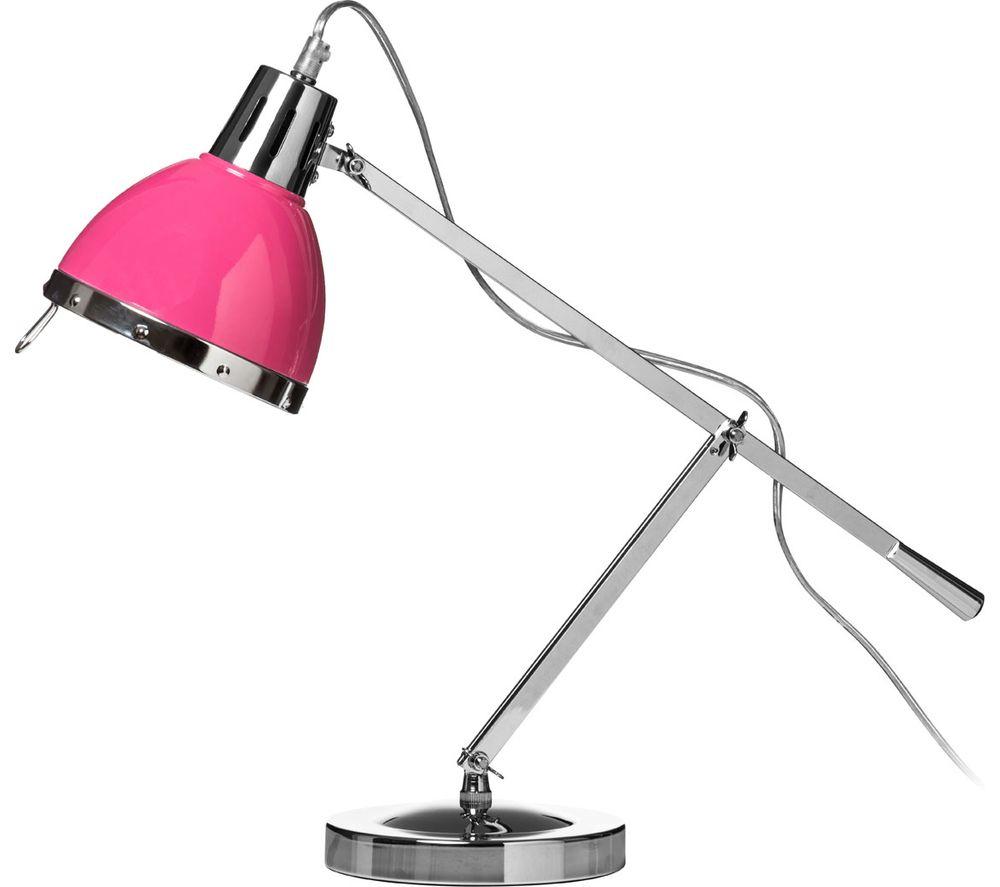 INTERIORS by Premier Hot Pink Shade Chrome Table Lamp