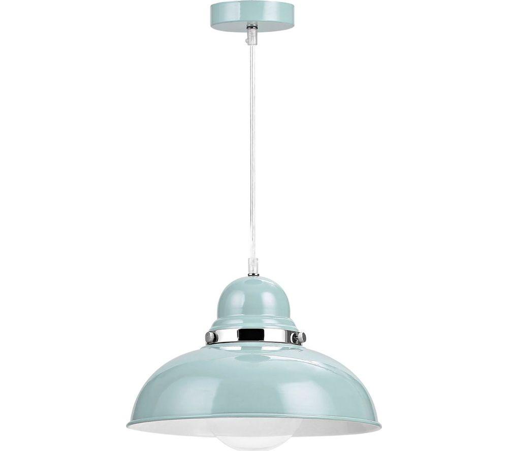 INTERIORS by Premier Vermont Bowl Shaped Pendant Ceiling Light - Blue image number 5 of 5