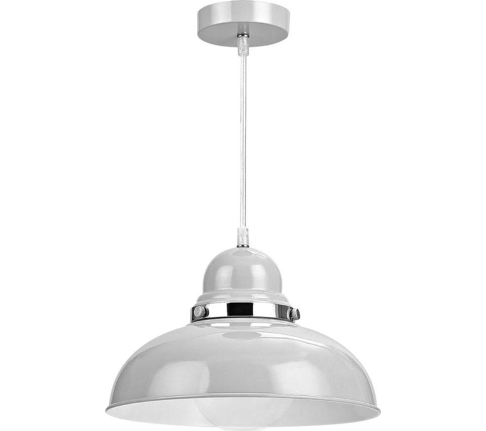 Image of INTERIORS by Premier Vermont Bowl Shaped Pendant Ceiling Light - Flint Grey