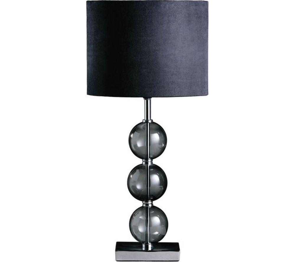 Image of INTERIORS by Premier Mistro Suede Effect Shade Table Lamp - Black