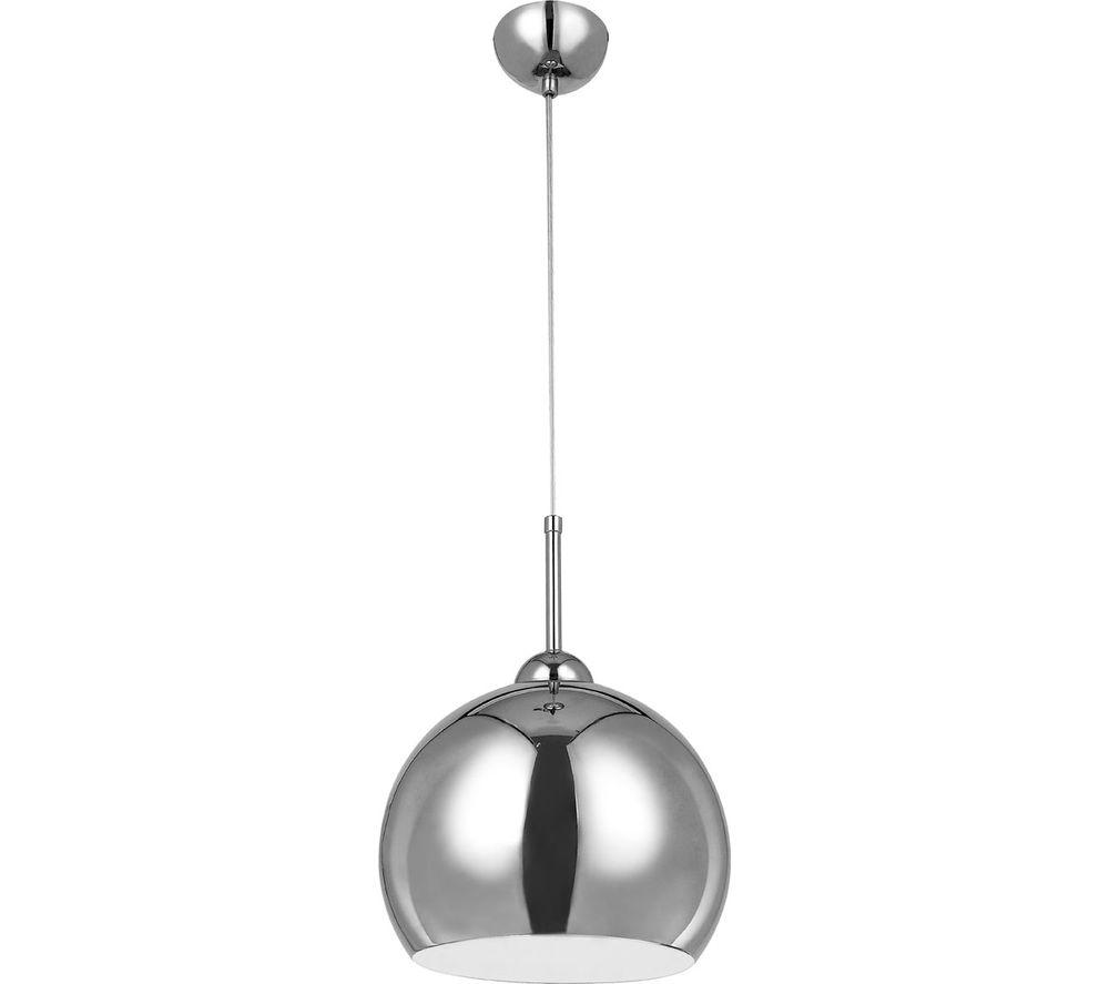 Image of INTERIORS by Premier Pendant Ceiling Light - Chrome & White