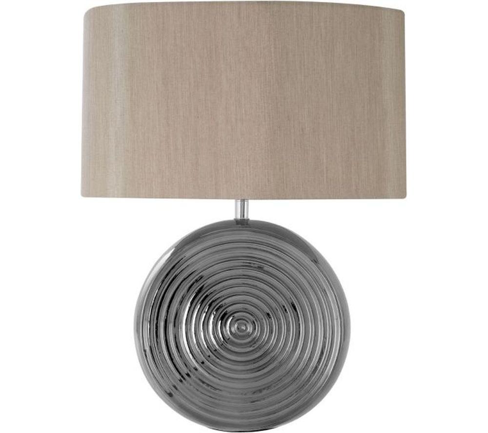 Image of INTERIORS by Premier Jessica Ceramic Table Lamp - Silver