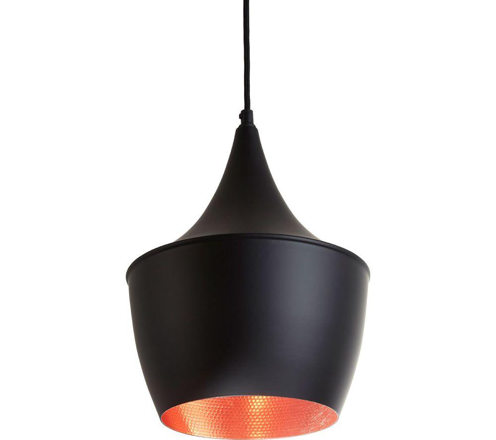 Image of INTERIORS by Premier Penn Tent Shaped Pendant Ceiling Light - Black & Gold
