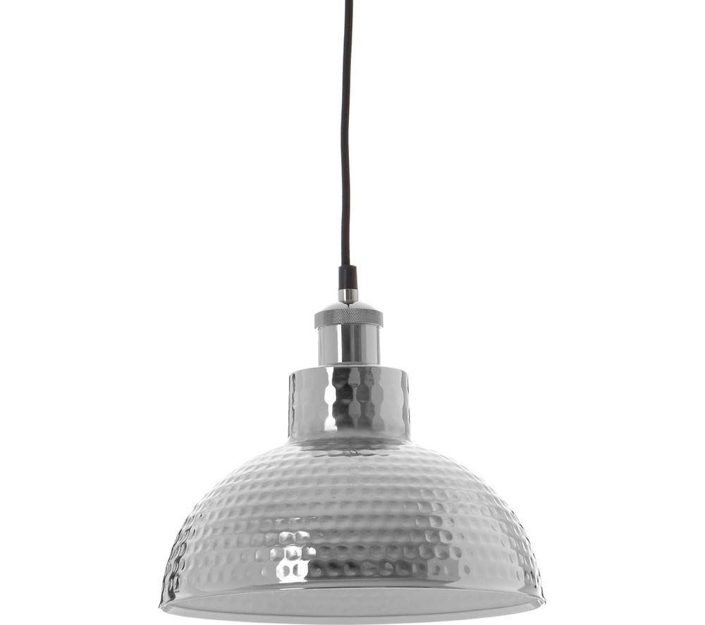 INTERIORS by Premier New Foundry Hammered Pendant Ceiling Light - Silver