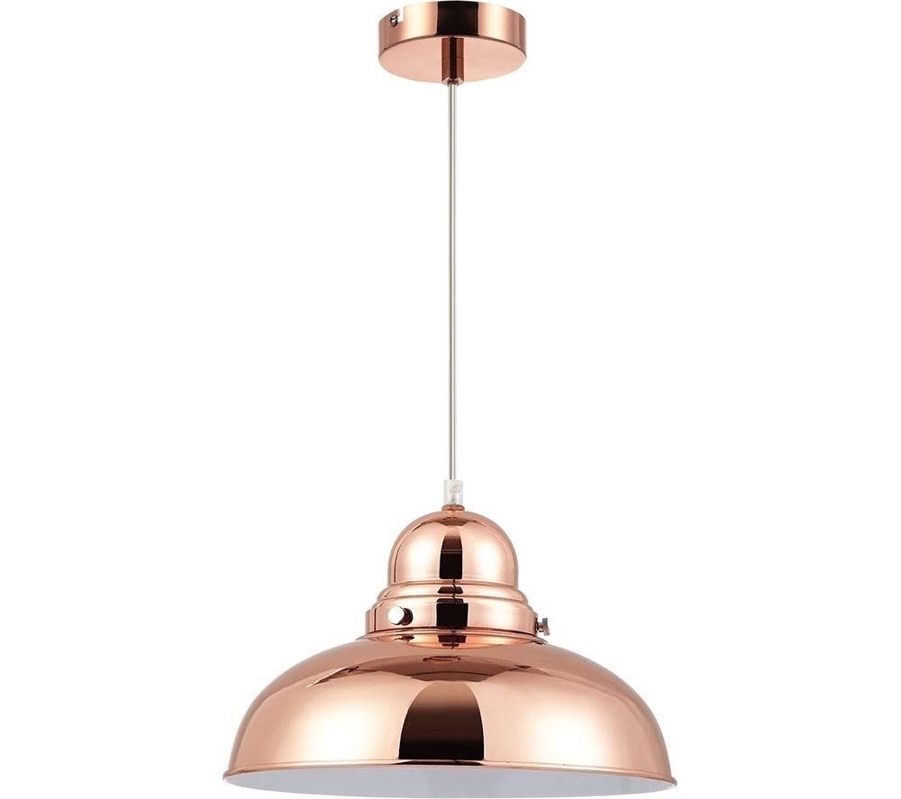 INTERIORS by Premier Jasper Bell Shaped Pendant Ceiling Light - Copper
