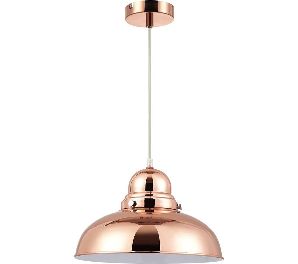 Image of INTERIORS by Premier Jasper Bell Shaped Pendant Ceiling Light - Copper