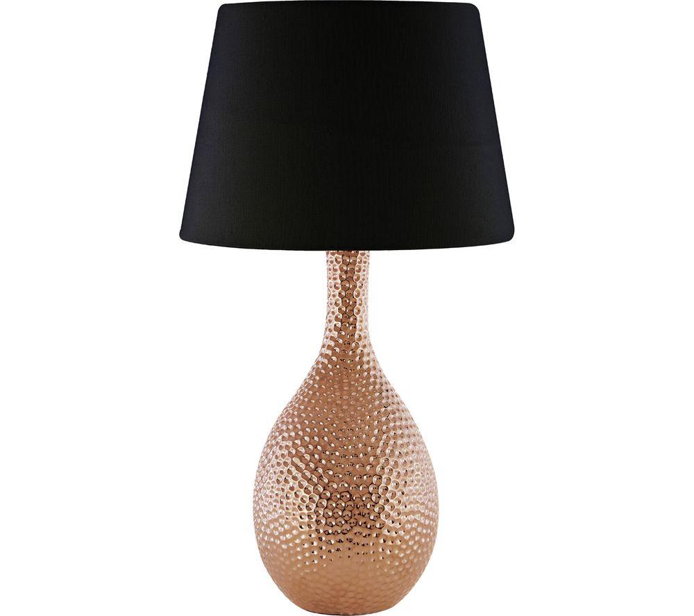 Image of INTERIORS by Premier Julius Hammered Ceramic Table Lamp - Copper