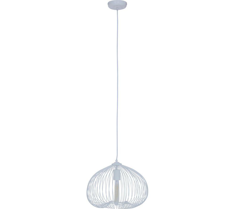 INTERIORS by Premier Lavis 1 Bulb Pendant Ceiling Light - White