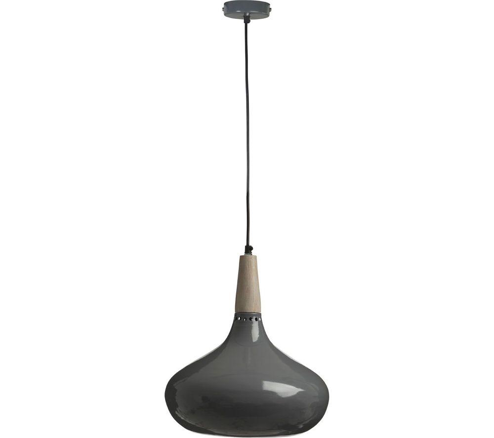 Image of INTERIORS by Premier Mild Steel Pendant Ceiling Light - Grey
