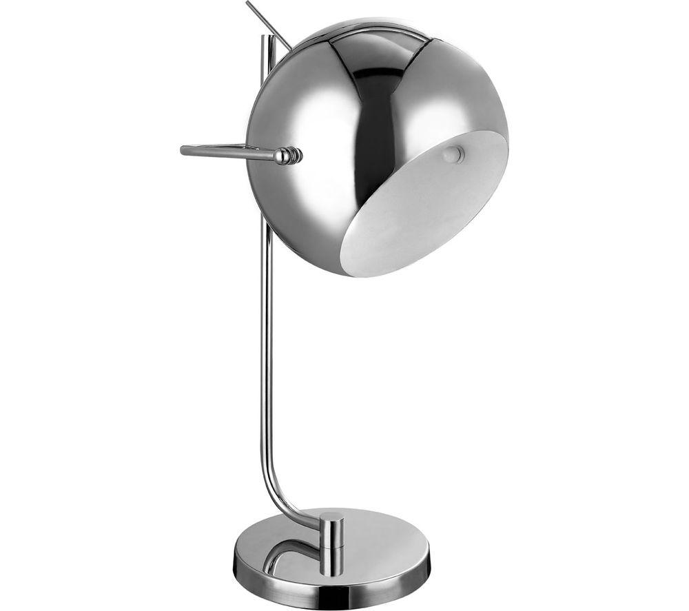 INTERIORS by Premier Table Lamp - Chrome & White Inside