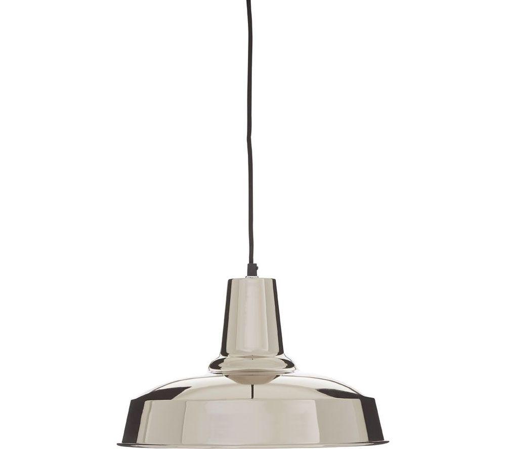 Image of INTERIORS by Premier New Foundry Deep Plate Pendant Ceiling Light - Silver