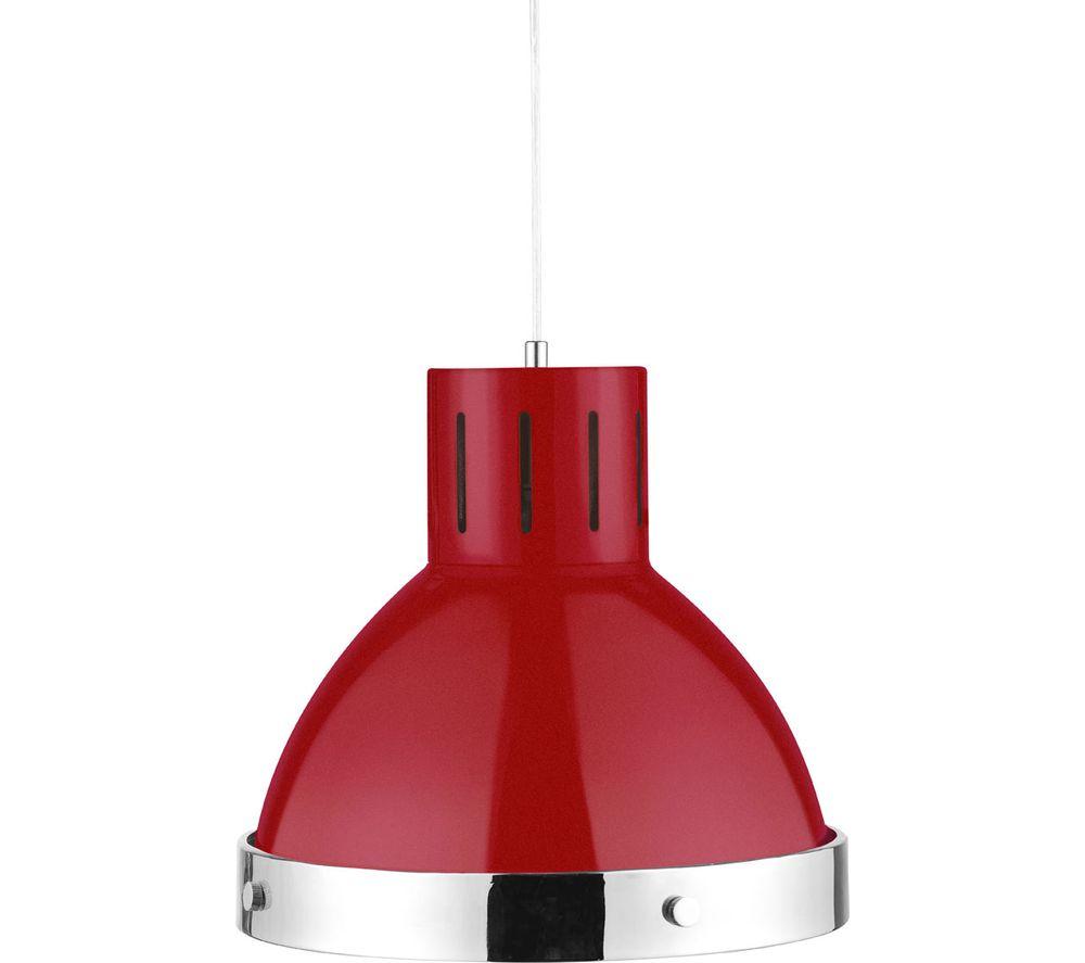 Interiors By Premier Pendant Ceiling Light - Red & Chrome