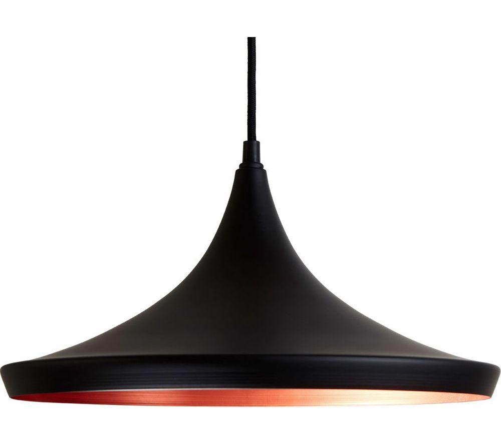 Image of INTERIORS by Premier Penn Plate Shaped Pendant Ceiling Light - Black & Gold