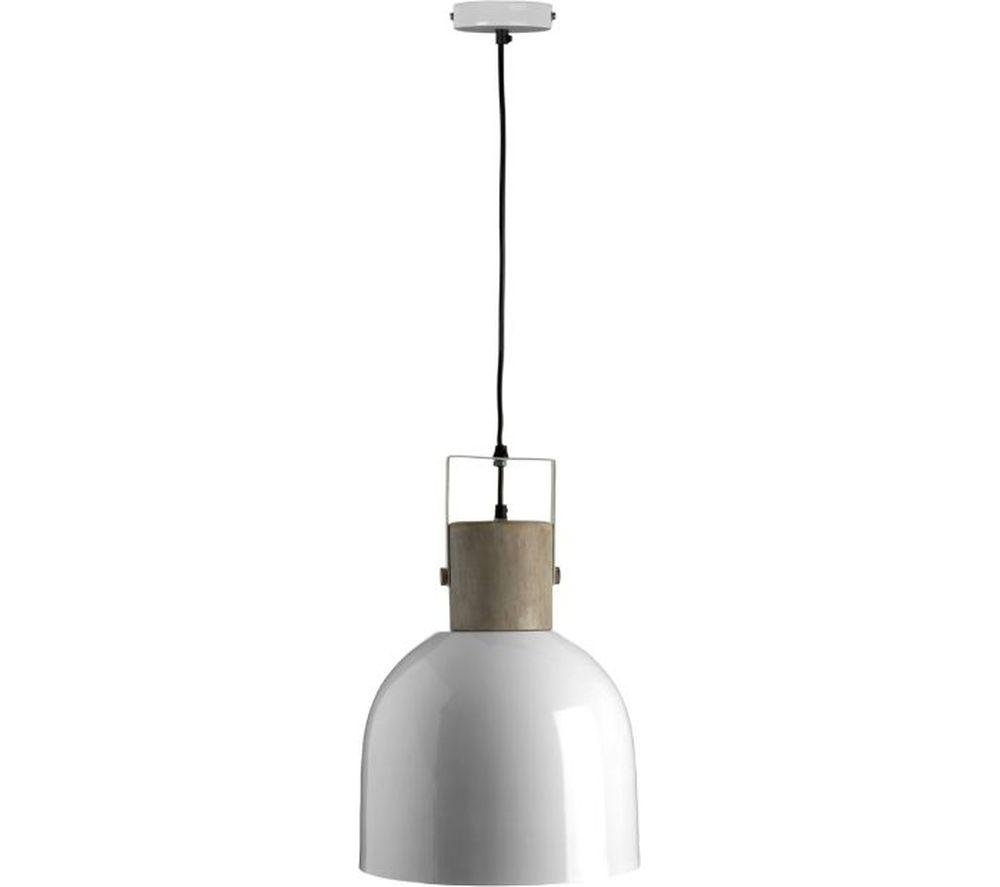Image of INTERIORS by Premier Mild Steel Pendant Ceiling Light - White