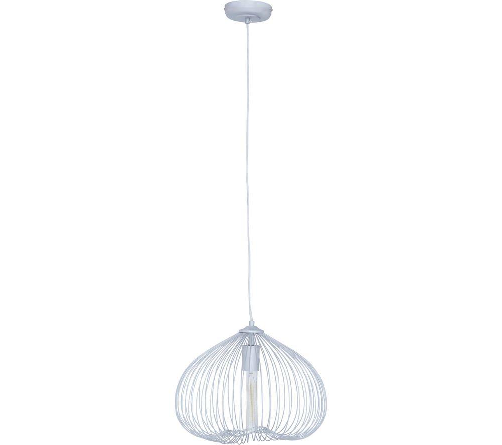 Image of INTERIORS by Premier Lavis 1 Bulb Pendant Ceiling Light - Silver