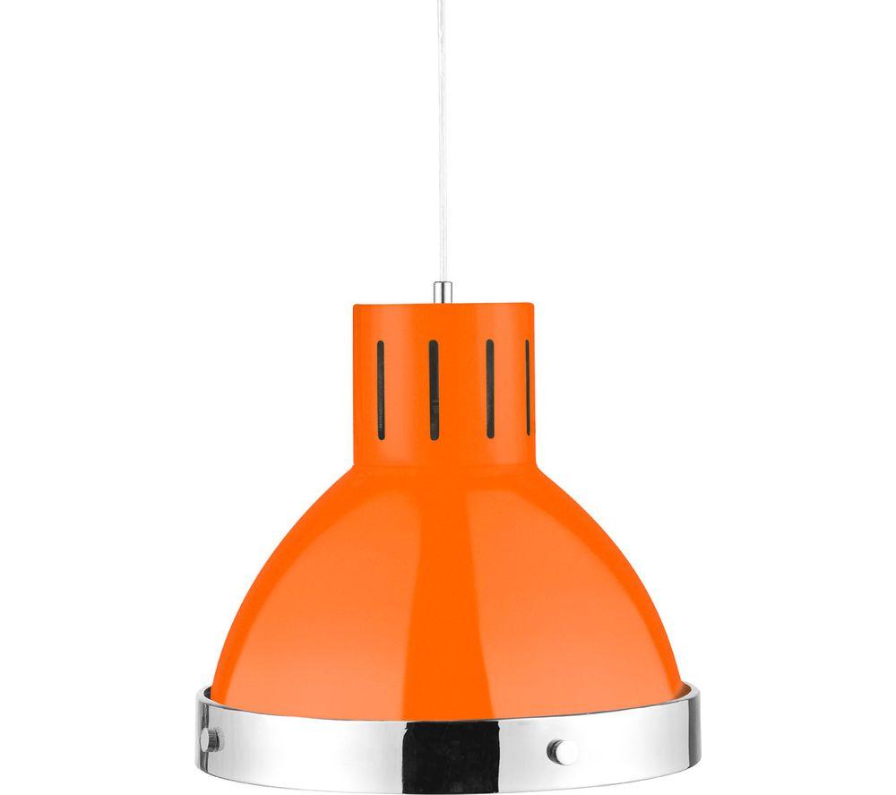 INTERIORS by Premier Pendant Ceiling Light - Orange & Chrome