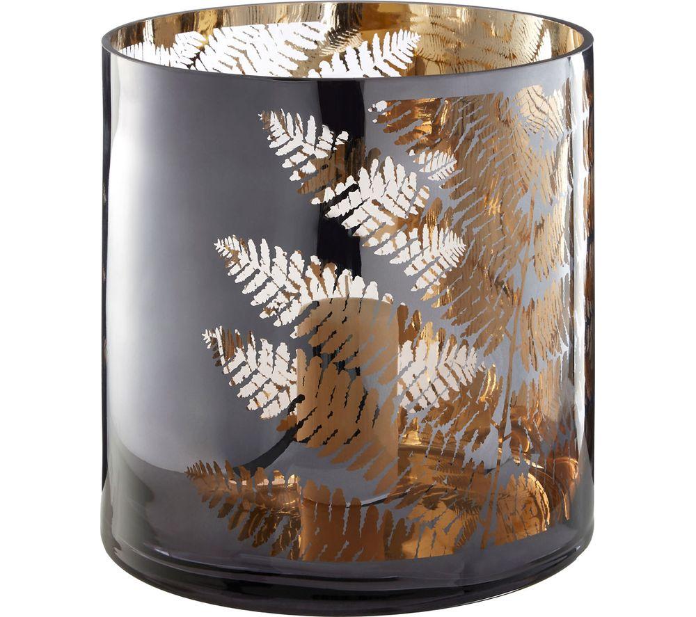 INTERIORS by Premier Fern Large Glass Candle Holder - Metallic Grey image number 4 of 7