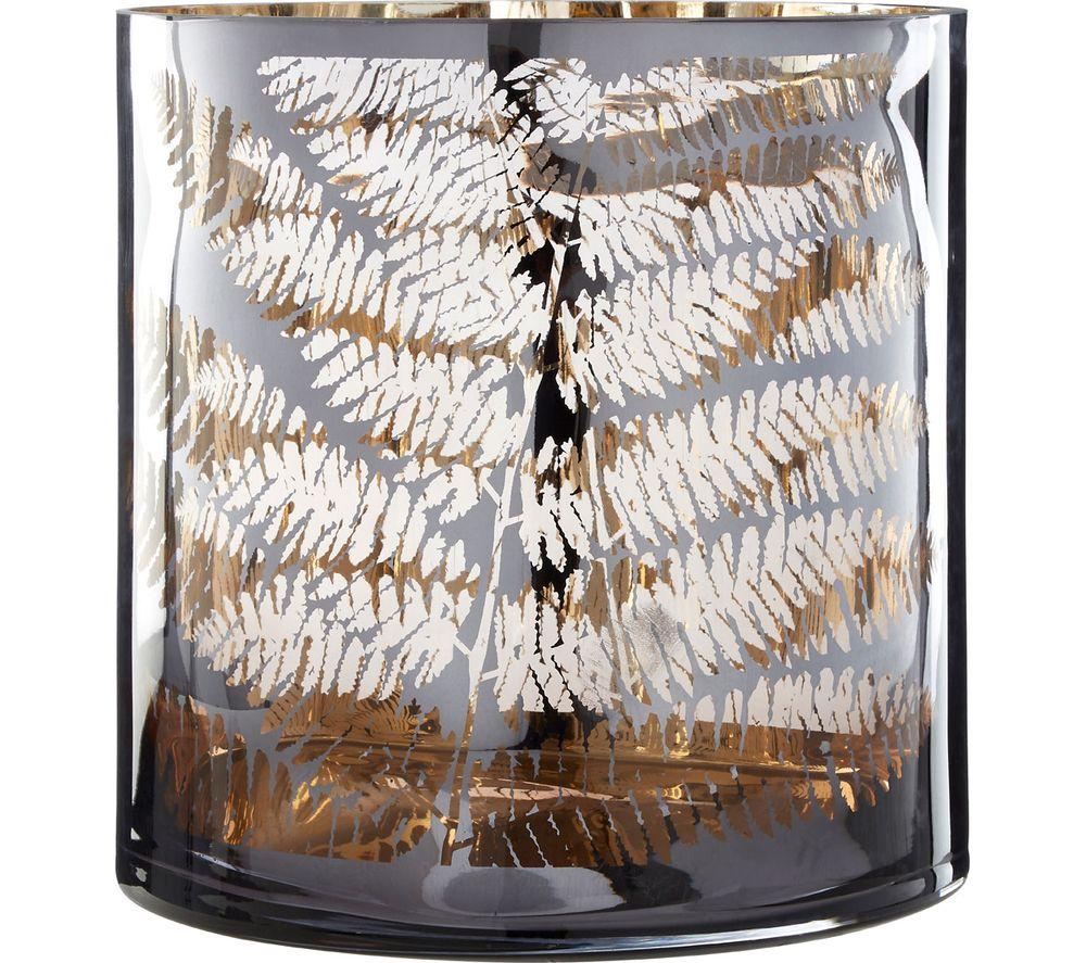 INTERIORS by Premier Fern Large Glass Candle Holder - Metallic Grey image number 5 of 7