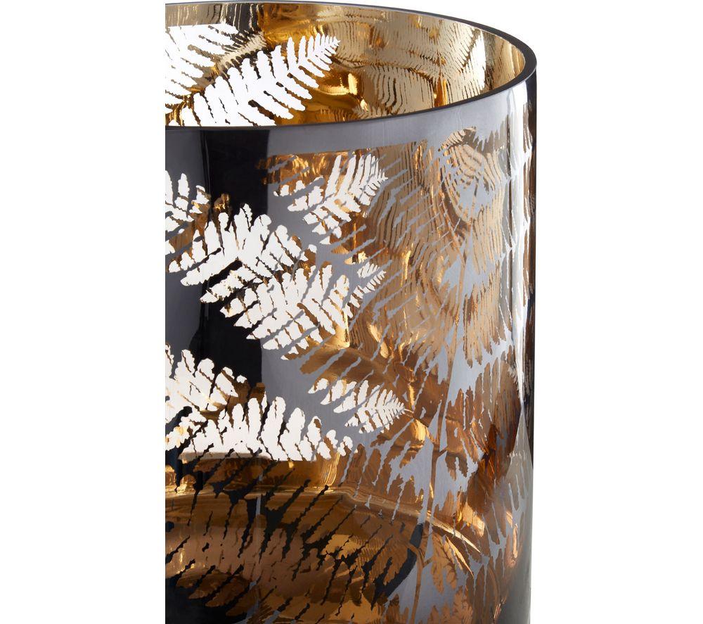 INTERIORS by Premier Fern Large Glass Candle Holder - Metallic Grey image number 6 of 7