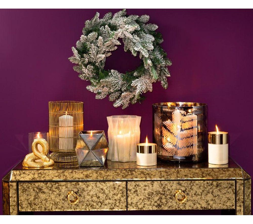INTERIORS by Premier Fern Large Glass Candle Holder - Metallic Grey image number 7 of 7