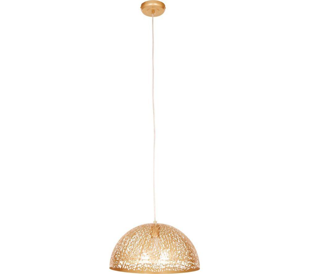 INTERIORS by Premier Large Lenno Pendant Ceiling Light - Gold image number 2 of 5