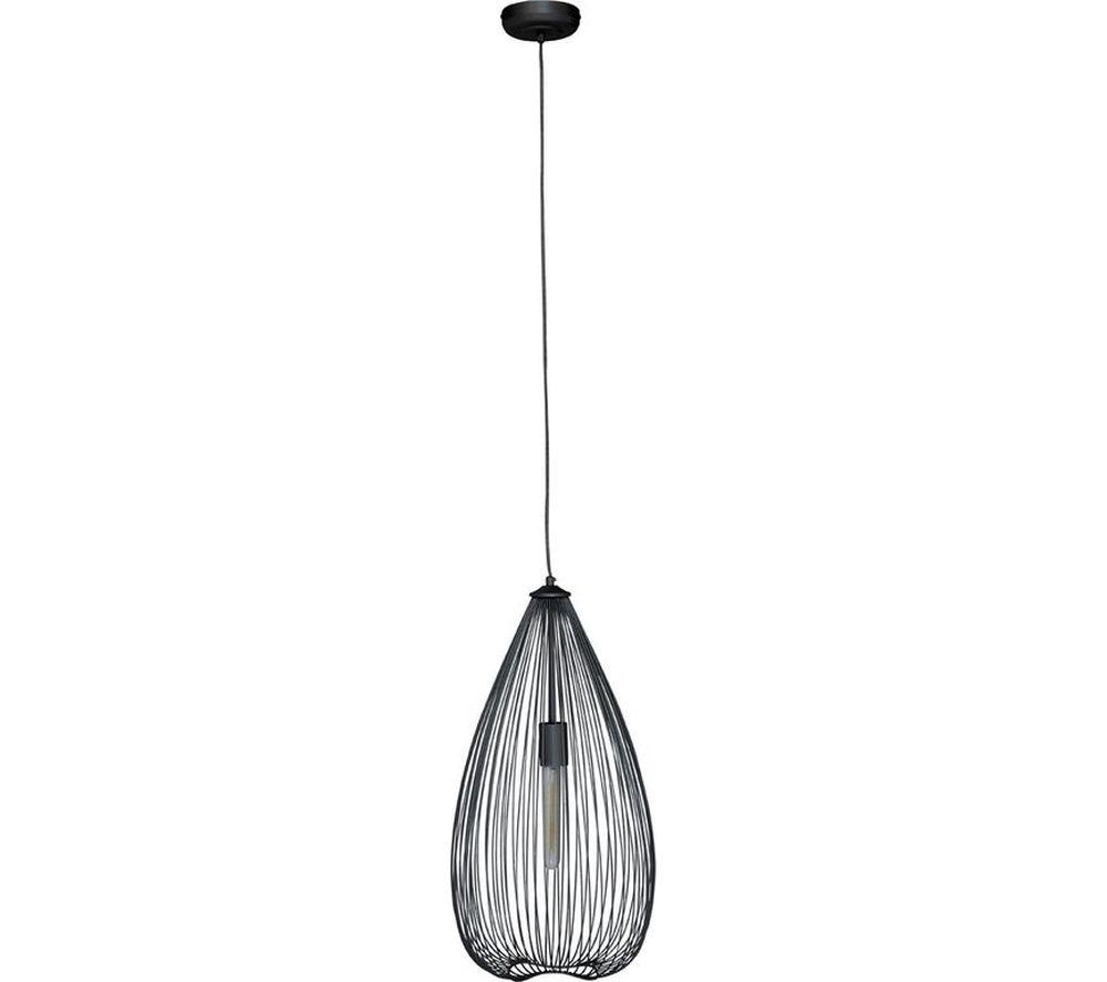 Image of INTERIORS by Premier Lavis Teardrop Pendant Ceiling Light - Black