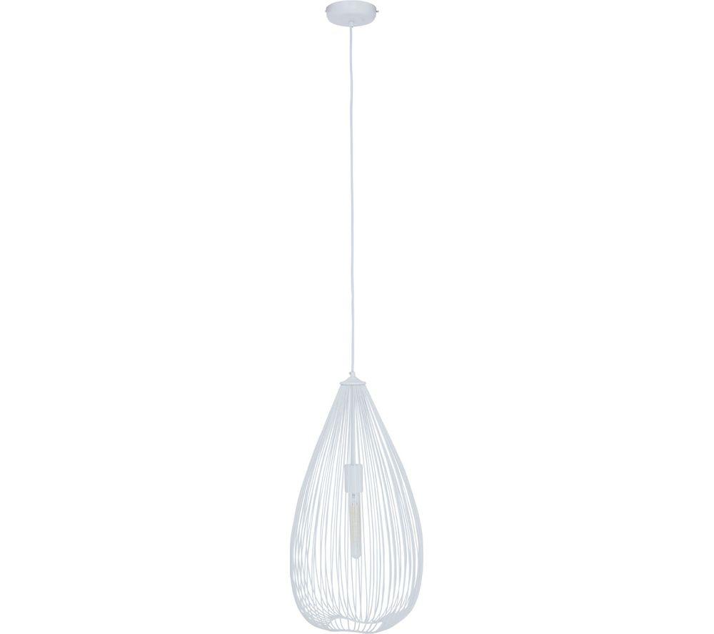 Image of INTERIORS by Premier Lavis Teardrop Pendant Ceiling Light - White