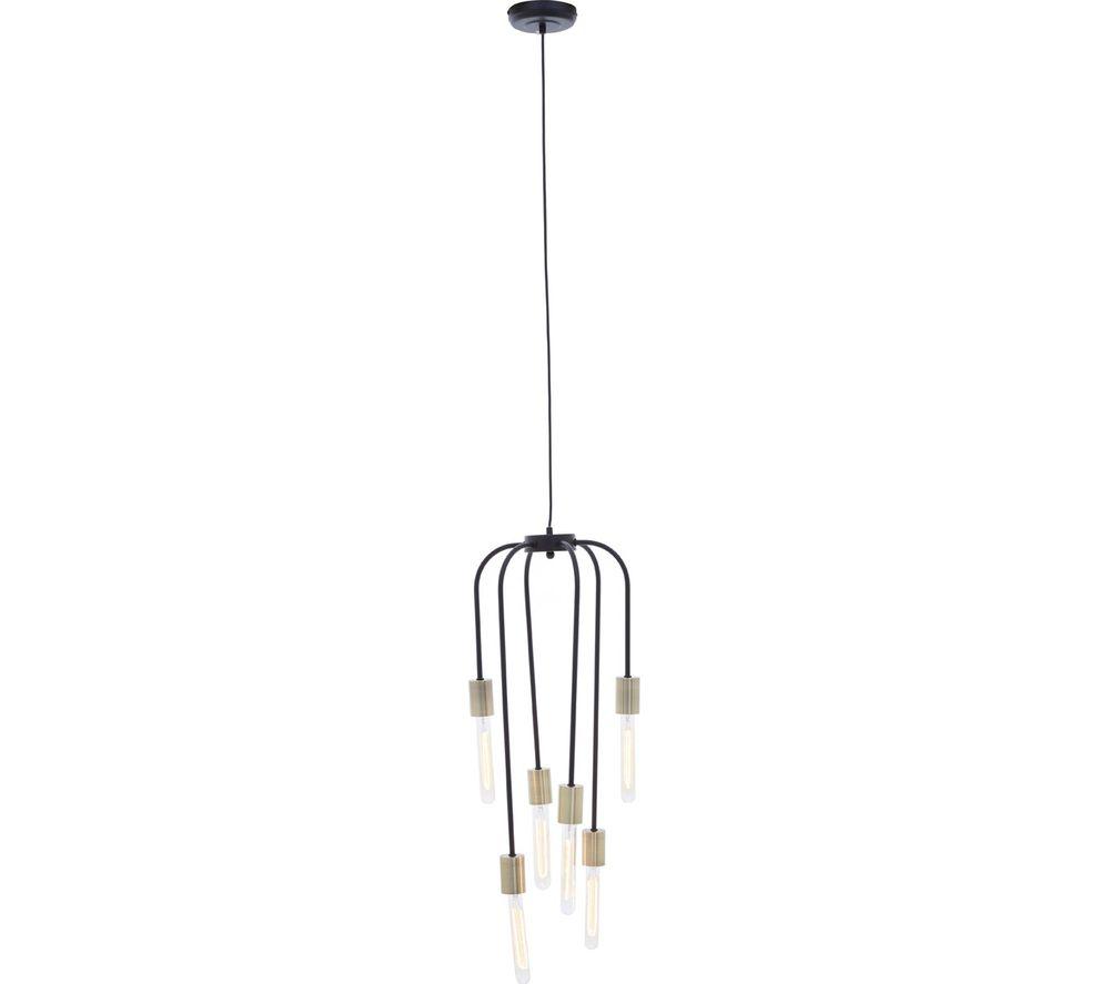 INTERIORS by Premier Lagona 6 Pendant Ceiling Light - Black image number 4 of 5