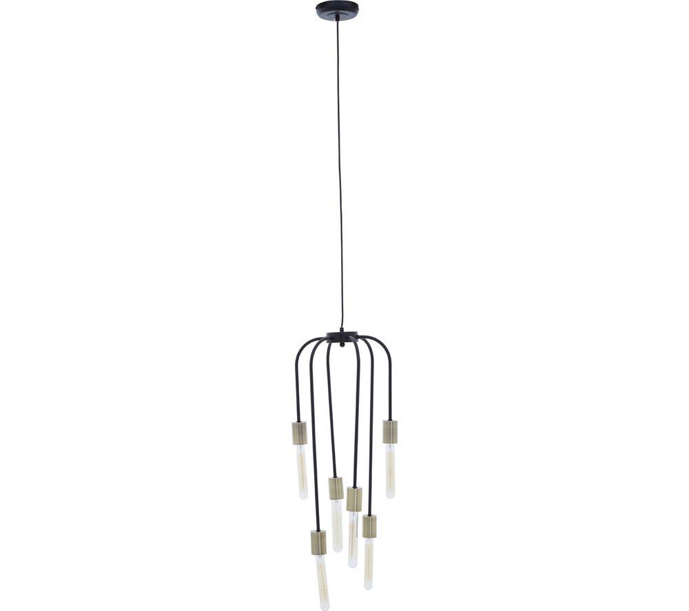 INTERIORS by Premier Lagona 6 Pendant Ceiling Light - Black image number 5 of 5