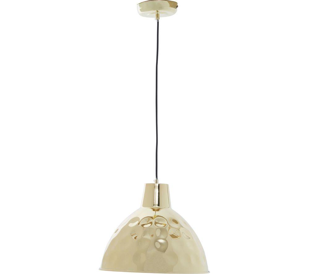 INTERIORS by Premier Leni Hammered Pendant Ceiling Light - Gold at Currys PC World