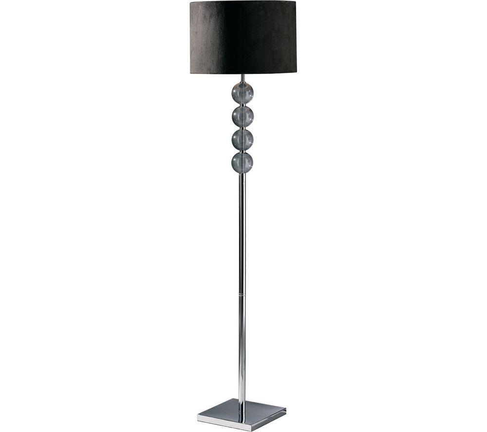 Image of INTERIORS by Premier Mistro Chrome Base Floor Lamp - Black